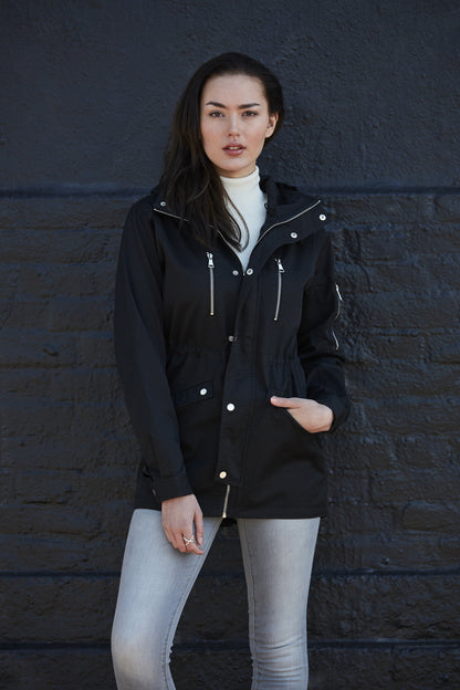 Clique Arock Unisex Jacket | Hip Length Coat | Hood | Autumn | Spring | Black | XS-3XL