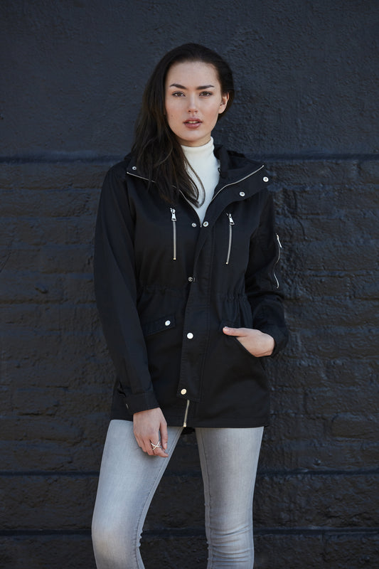 Clique Arock Unisex Jacket | Hip Length Coat | Hood | Autumn | Spring | Black | XS-3XL