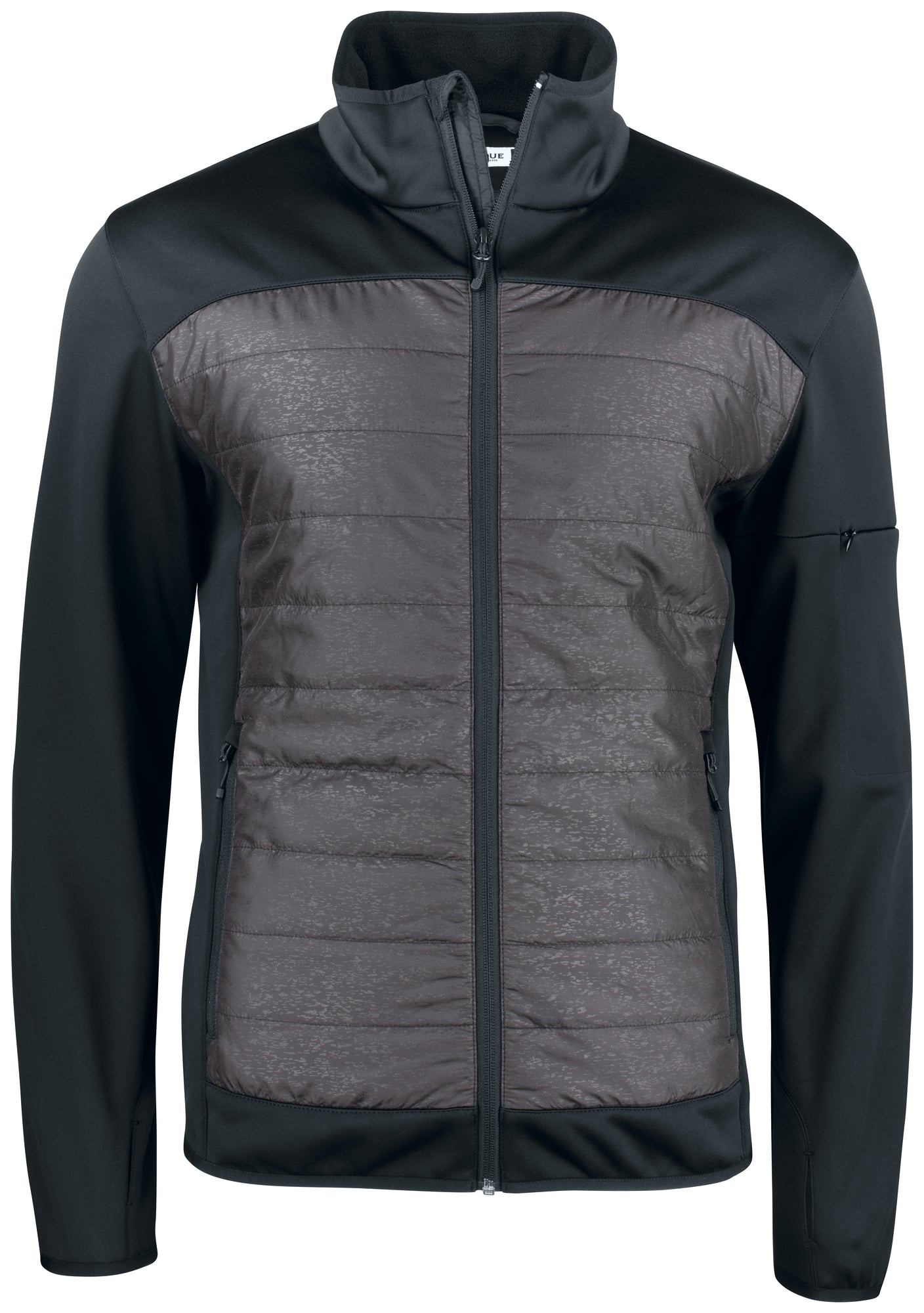 Clique Custer Men's Fleece Jacket | Lightly Padded | Quilted | Reflective Print | Black | XS-3XL