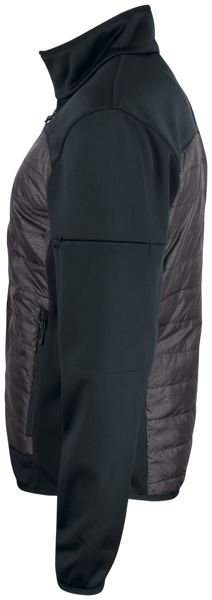 Clique Custer Men's Fleece Jacket | Lightly Padded | Quilted | Reflective Print | Black | XS-3XL