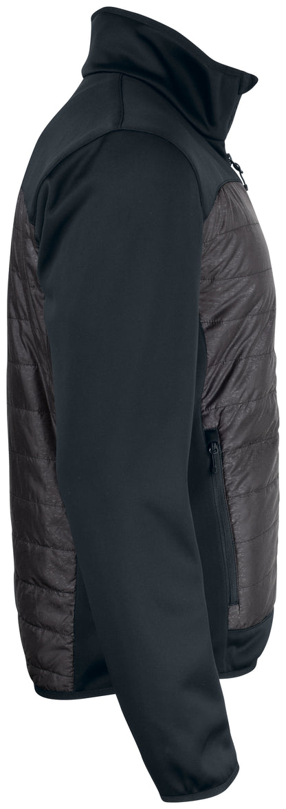 Clique Custer Men's Fleece Jacket | Lightly Padded | Quilted | Reflective Print | Black | XS-3XL