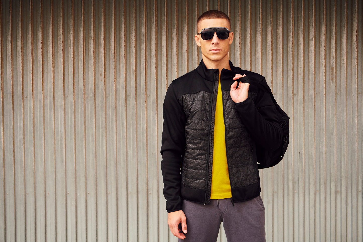 Clique Custer Men's Fleece Jacket | Lightly Padded | Quilted | Reflective Print | Black | XS-3XL