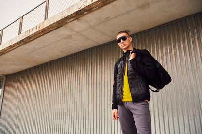 Clique Custer Men's Fleece Jacket | Lightly Padded | Quilted | Reflective Print | Black | XS-3XL