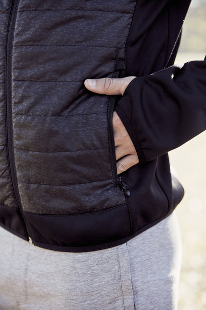 Clique Custer Men's Fleece Jacket | Lightly Padded | Quilted | Reflective Print | Black | XS-3XL