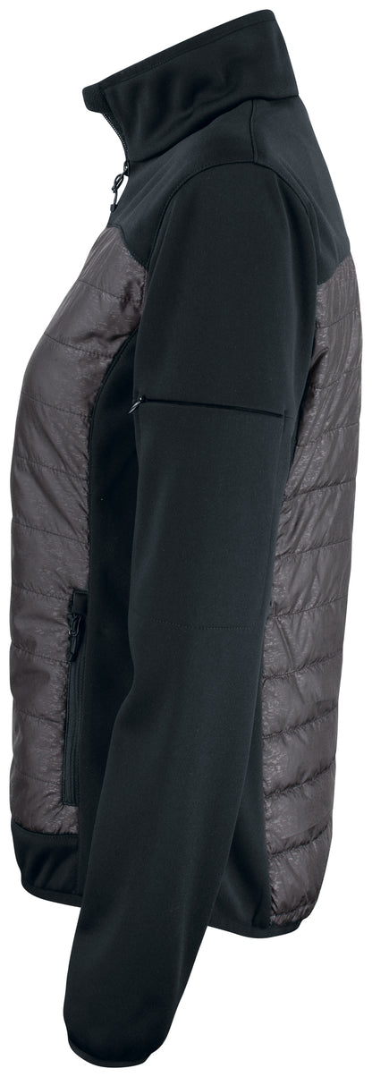 Clique Custer Ladies Fleece Jacket | Lightly Padded | Quilted | Reflective Print | Black | XS-3XL