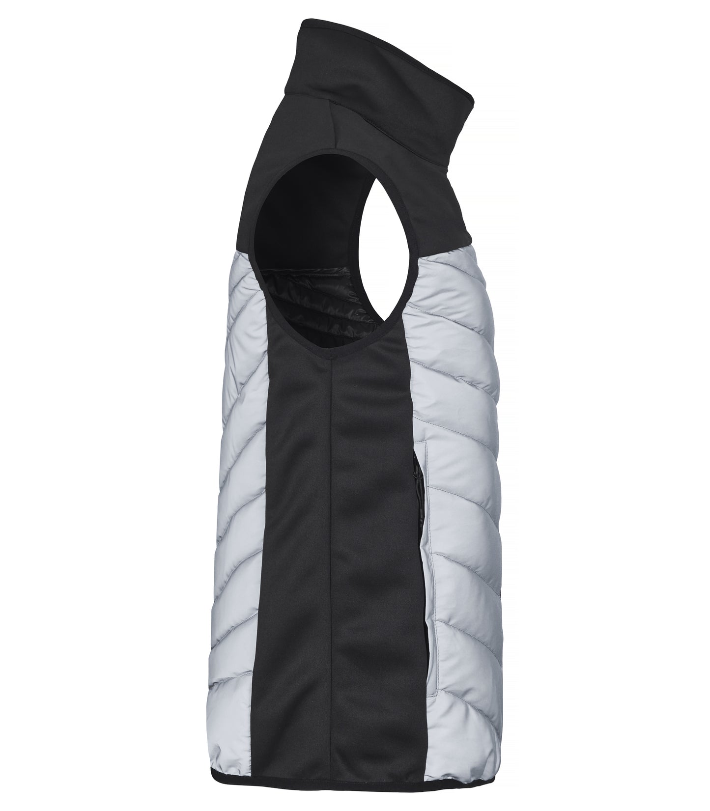 Clique Utah Men's Reflective Gilet | Lightly Padded Body Warmer | Black & Grey Material | XS-3XL