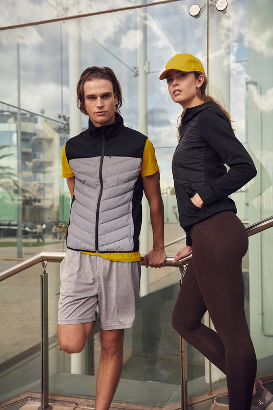 Clique Utah Men's Reflective Gilet | Lightly Padded Body Warmer | Black & Grey Material | XS-3XL