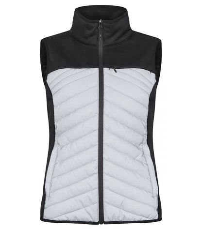 Clique Utah Ladies Reflective Gilet | Lightly Padded Body Warmer | Black & Grey Material | XS-2XL