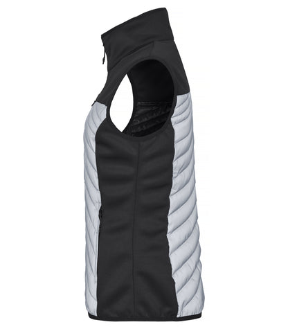 Clique Utah Ladies Reflective Gilet | Lightly Padded Body Warmer | Black & Grey Material | XS-2XL