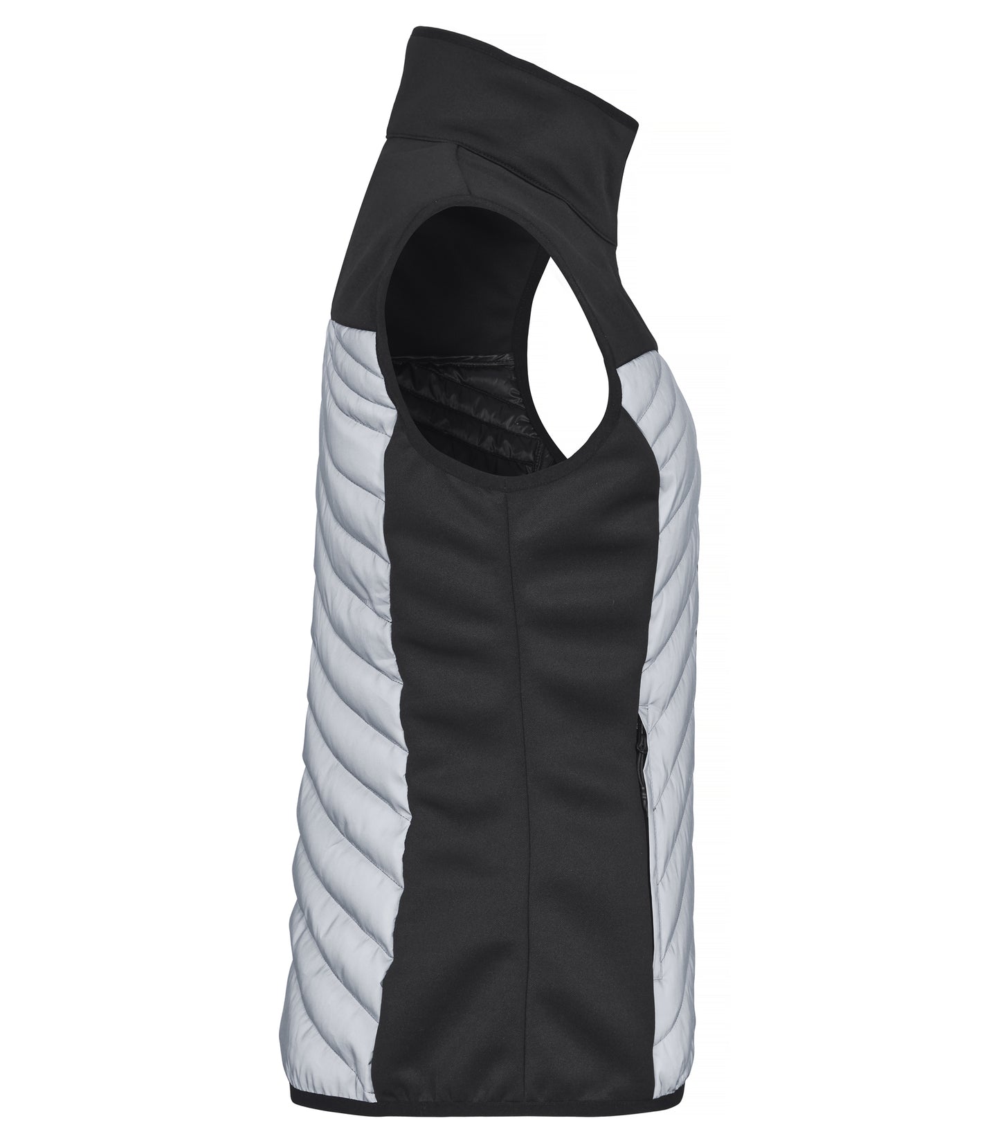 Clique Utah Ladies Reflective Gilet | Lightly Padded Body Warmer | Black & Grey Material | XS-2XL