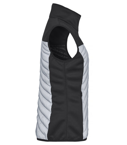 Clique Utah Ladies Reflective Gilet | Lightly Padded Body Warmer | Black & Grey Material | XS-2XL