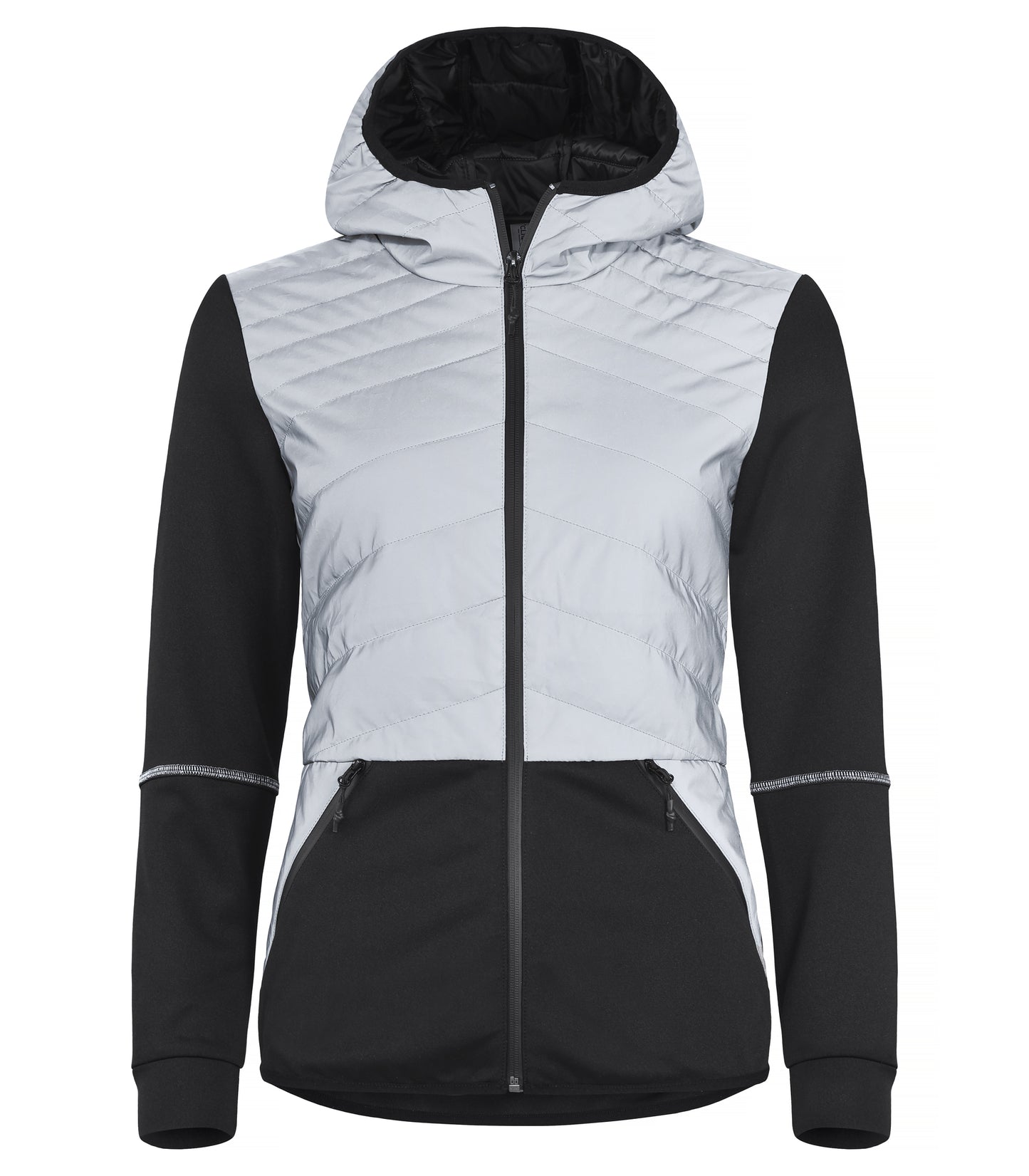Clique Utah Ladies Jacket | Lightly Padded | Hooded | Reflective or Black | XS-2XL