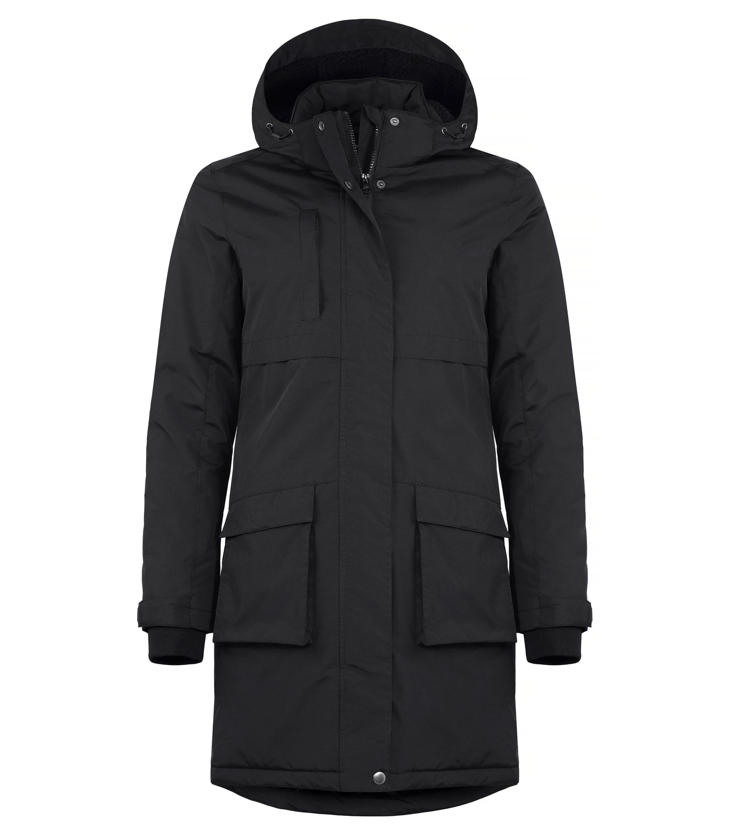 Clique Lindy Ladies Padded Parka Coat | Waterproof | Hood | Breathable | Black | XS-2XL