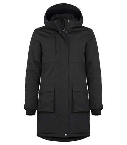 Clique Lindy Ladies Padded Parka Coat | Waterproof | Hood | Breathable | Black | XS-2XL