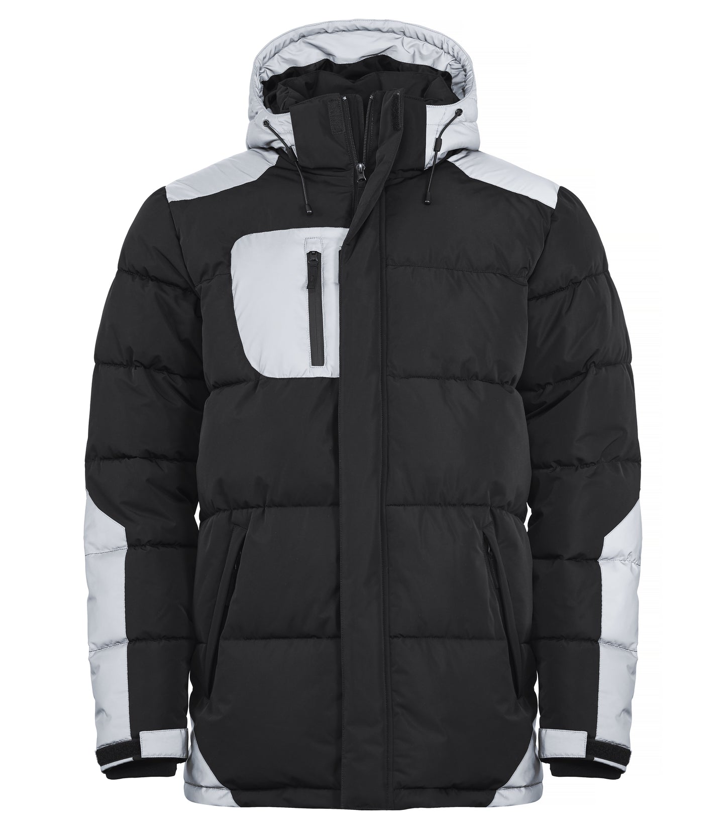 Clique Dumas Men's Padded Winter Coat | Waterproof Softshell | Black with Reflective | XS-3XL