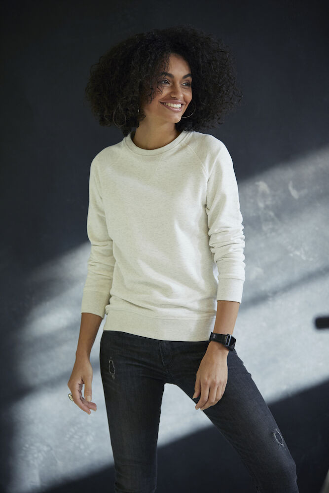 Clique Premium Organic Cotton Ladies Roundneck Sweatshirt | Sweater | 5 Colours | XS-2XL - Sweatshirt - Logo Free Clothing