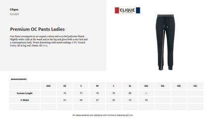 Clique Premium Organic Cotton Ladies Joggers | CVC French Terry Lounge Wear | 3 Colours | XS-2XL - Trousers - Logo Free Clothing