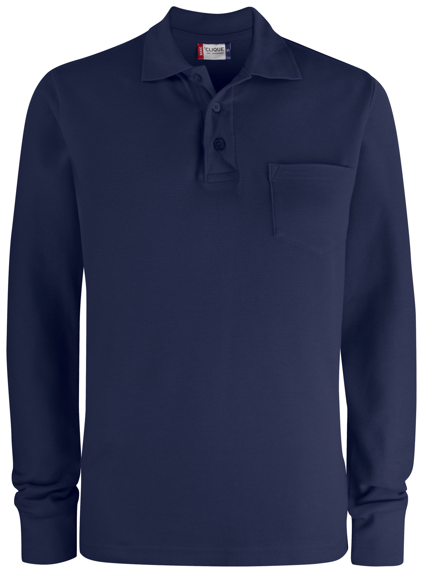 Clique Basic Pocket Polo Shirt | Long Sleeve | Unisex | Ringspun Cotton | 6 Colours | XS-4XL