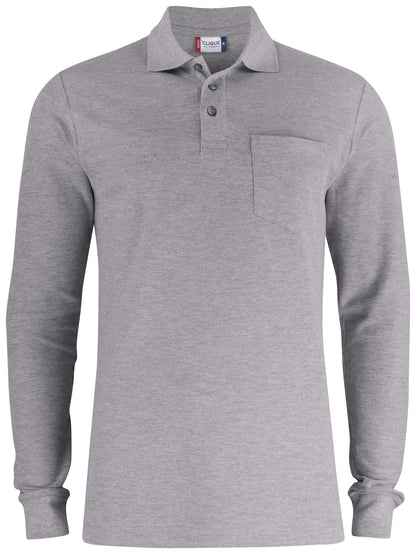 Clique Basic Pocket Polo Shirt | Long Sleeve | Unisex | Ringspun Cotton | 6 Colours | XS-4XL