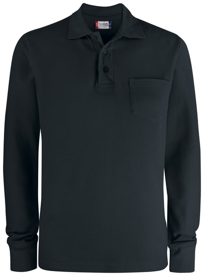 Clique Basic Pocket Polo Shirt | Long Sleeve | Unisex | Ringspun Cotton | 6 Colours | XS-4XL