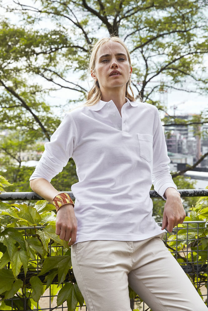 Long sleeve white polo shirt clearance womens