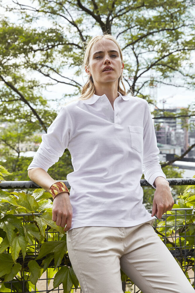 Clique Basic Pocket Polo Shirt | Long Sleeve | Unisex | Ringspun Cotton | 6 Colours | XS-4XL - Polo Shirt - Logo Free Clothing