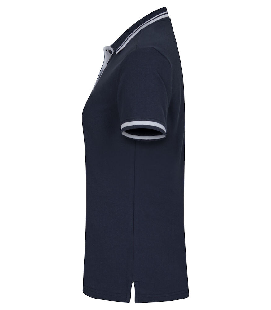 Clique Astoria Ladies Polo Shirt | Pique Cotton Polo | Contrast Stripes | 4 Colours | XS-2XL - Polo Shirt - Logo Free Clothing