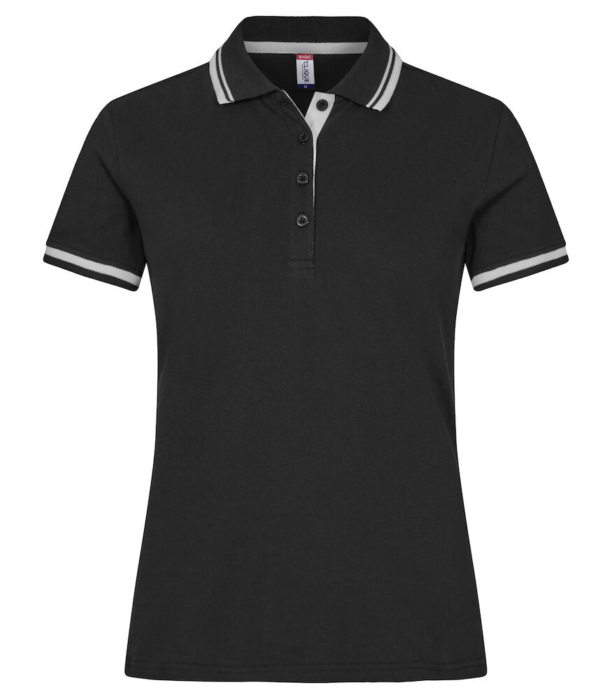 Clique Astoria Ladies Polo Shirt | Pique Cotton Polo | Contrast Stripes | 4 Colours | XS-2XL