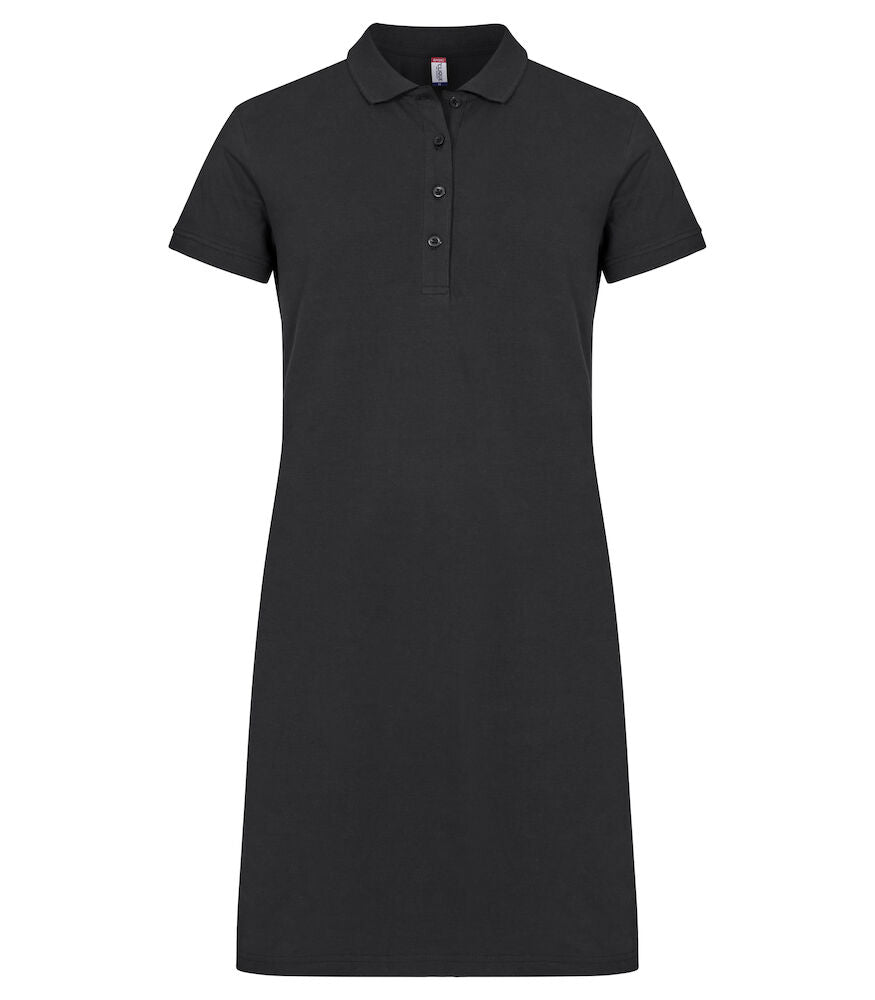 Clique Marietta Polo Dress | Ladies Polo Shirt Dress | 100% Cotton | Navy or Black | XS-2XL - Polo Shirt - Logo Free Clothing