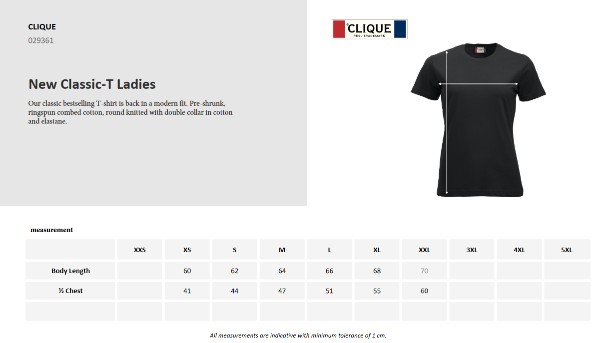 3 Pack Clique Classic Ladies T-Shirt | Multi Pack Saver | Pre-Shrunk Cotton | 16 Colours | XS-2XL - Tee Shirt - Logo Free Clothing