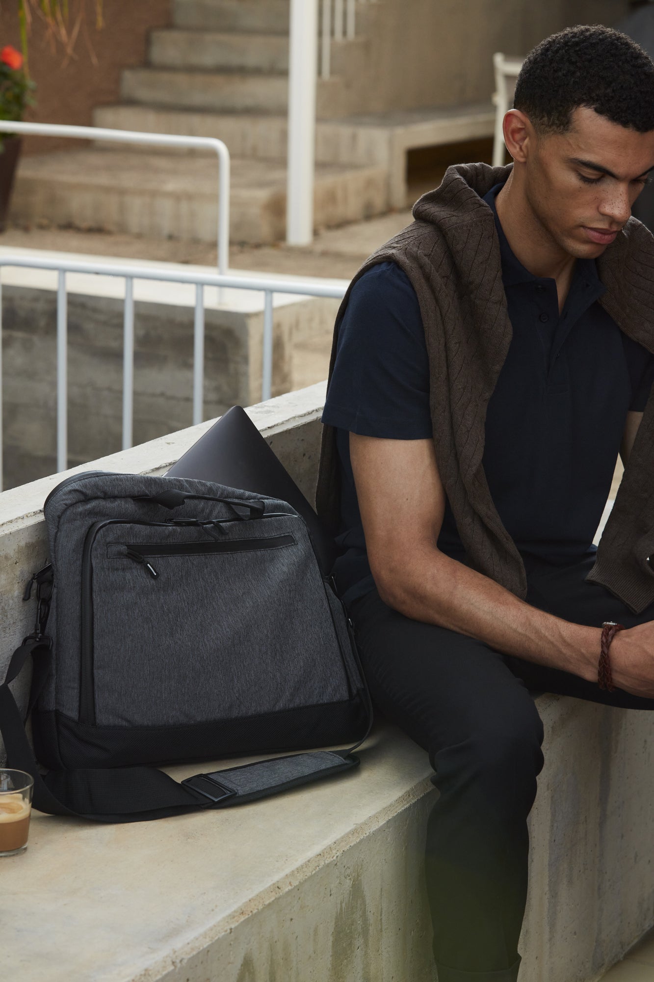 Clique Laptop Bag | Messenger Bag | For Laptops Up To 15" | Shoulder Strap | Carry Handle | Melange Grey