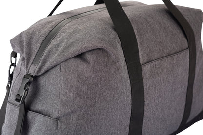 Clique Weekend Duffle | Zipped Travel Bag | Large 51 Litre Holdall | Shoulder Strap | Grey Melange