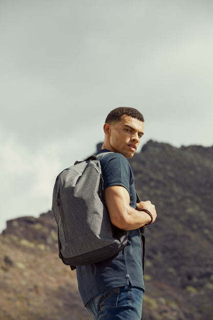 Clique Street Backpack | Padded Laptop Storage | 16 Litre Rucksack | Zipped Main Pocket | Grey Melange