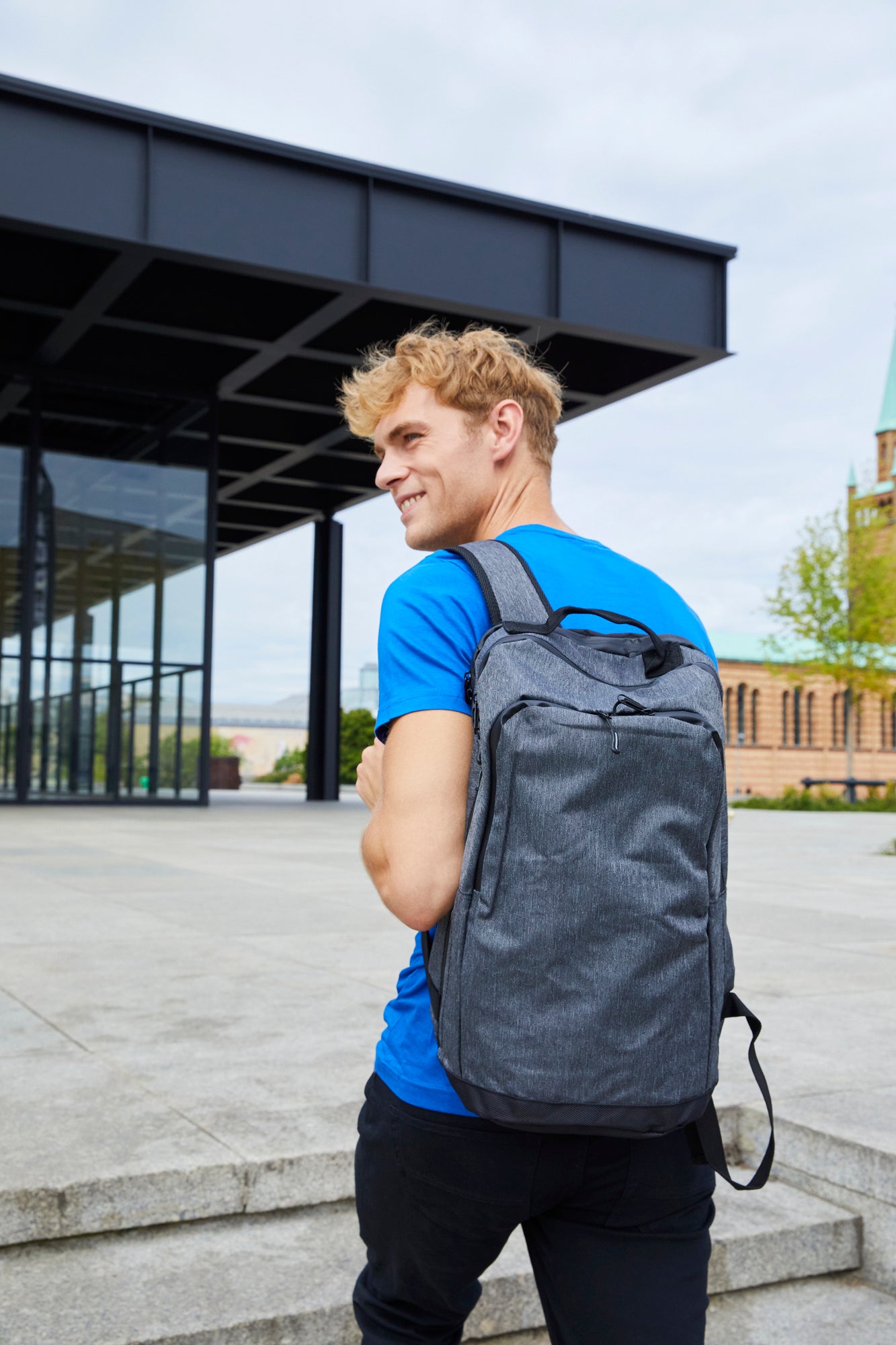 Clique City Backpack | 25 Litre Rucksack | Laptop Compartment | Hidden Pocket | Melange Grey | Carry Handle