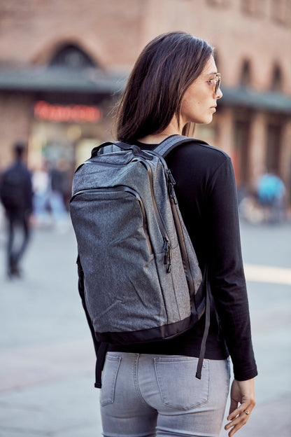 Clique City Backpack | 25 Litre Rucksack | Laptop Compartment | Hidden Pocket | Melange Grey | Carry Handle