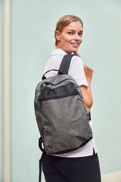 Clique Daypack | 12 Litre Rucksack | Zipped Main Compartment | Outer Pocket | Carry Handle | Melange Grey