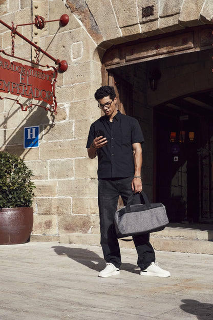 Clique Travel Bag | Weekend Duffle Bag | Zipped Main Compartment | 24 Litre Holdall | Shoulder Strap | Melange Grey