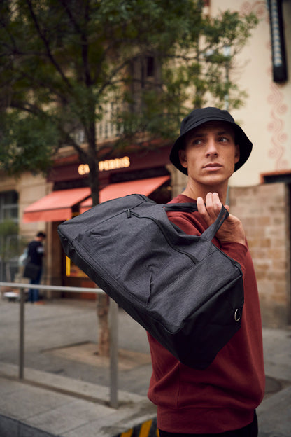 Clique Duffle Bag | Weekend Travel Bag | Zipped Main Compartment | 28 Litre Holdall | Shoulder Strap | Melange Grey