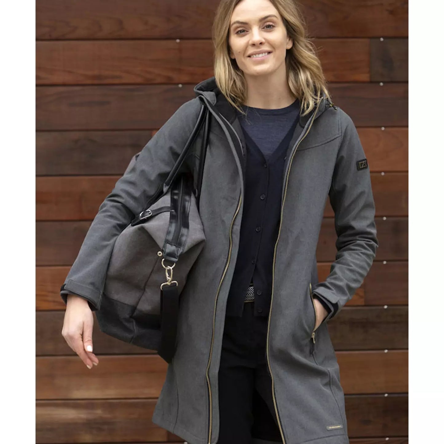 Cutter & Buck Whittier Ladies Softshell Coat | Hood | Waterproof | Breathable | Grey | XS-2XL