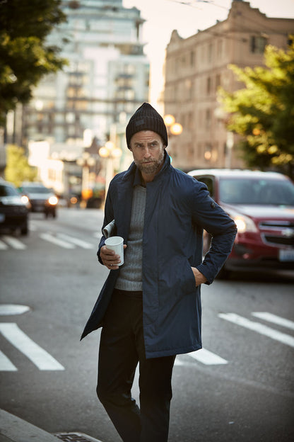 Cutter & Buck Bellevue Mens Trench Coat | Padded Waterproof Jacket | Navy or Grey | S-4XL