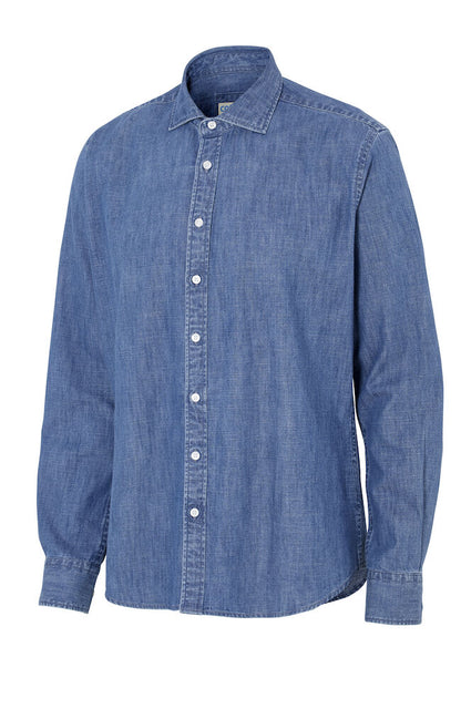 Cottover Denim Shirt | Mens Slim Fit | Organic Cotton Shirt | GOTS | Fairtrade | XS-3XL - Shirt - Logo Free Clothing