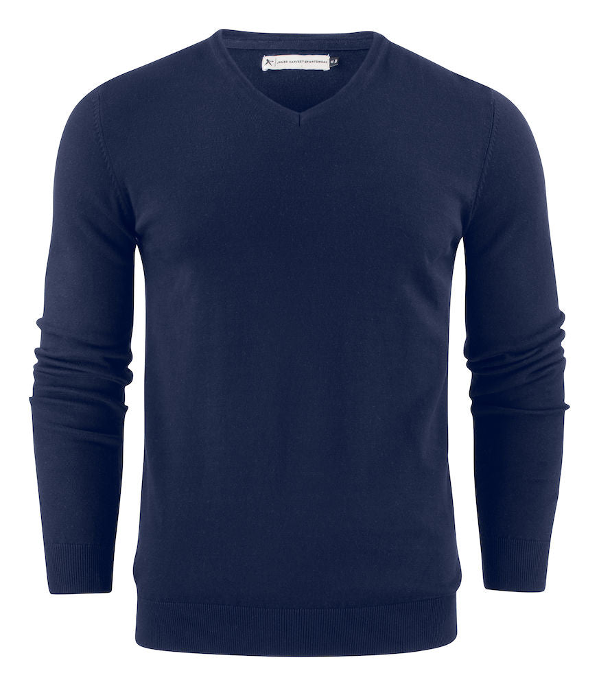 James Harvest Ashland Mens Cotton Jumper | V-Neck Knitwear | Soft Touch | 5 Colours | S-3XL - Knitwear - Logo Free Clothing