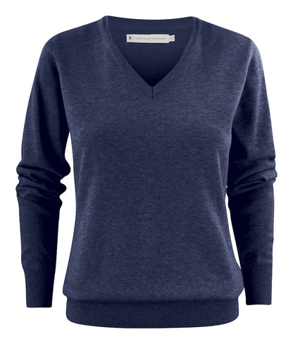 James Harvest Ashland Ladies Cotton Jumper | V-Neck Knitwear | Soft Touch | 5 Colours | XS-2XL
