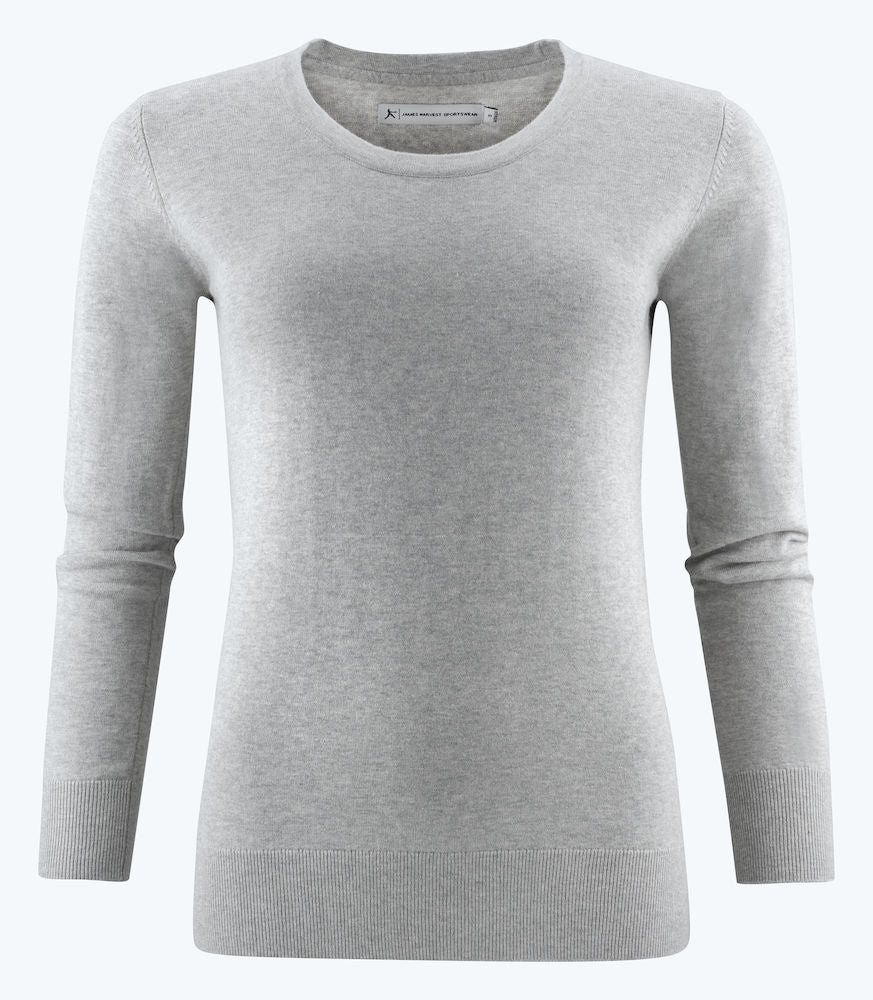 James Harvest Ashland Ladies Cotton Jumper | U-Neck Knitwear | Soft Touch | 3 Colours | XS-2XL - Knitwear - Logo Free Clothing