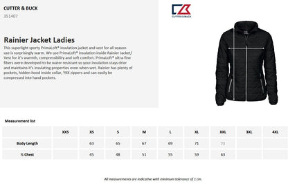 Cutter & Buck Rainier Ladies Jacket | Lightweight Packable | Hood | Padded | 4 Colours | XS-2XL