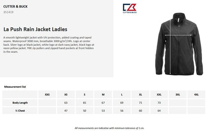 Cutter & Buck La Push Ladies Rain Jacket | Lightweight Waterproof | Black or Hi Vis | XS-2XL