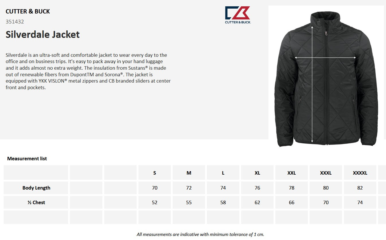 Cutter & Buck Silverdale Mens Quilted Jacket | Lightweight | Padded | Navy or Black | S-4XL