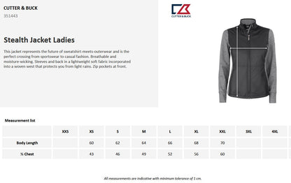 Cutter & Buck Stealth Ladies Jacket | Lightweight | Hybrid Activewear | 3 Colours | XS-2XL