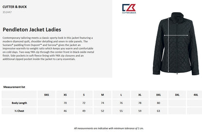 Cutter & Buck Pendleton Ladies Quilted Jacket | Padded | Lightweight | Navy or Black | XS-2XL