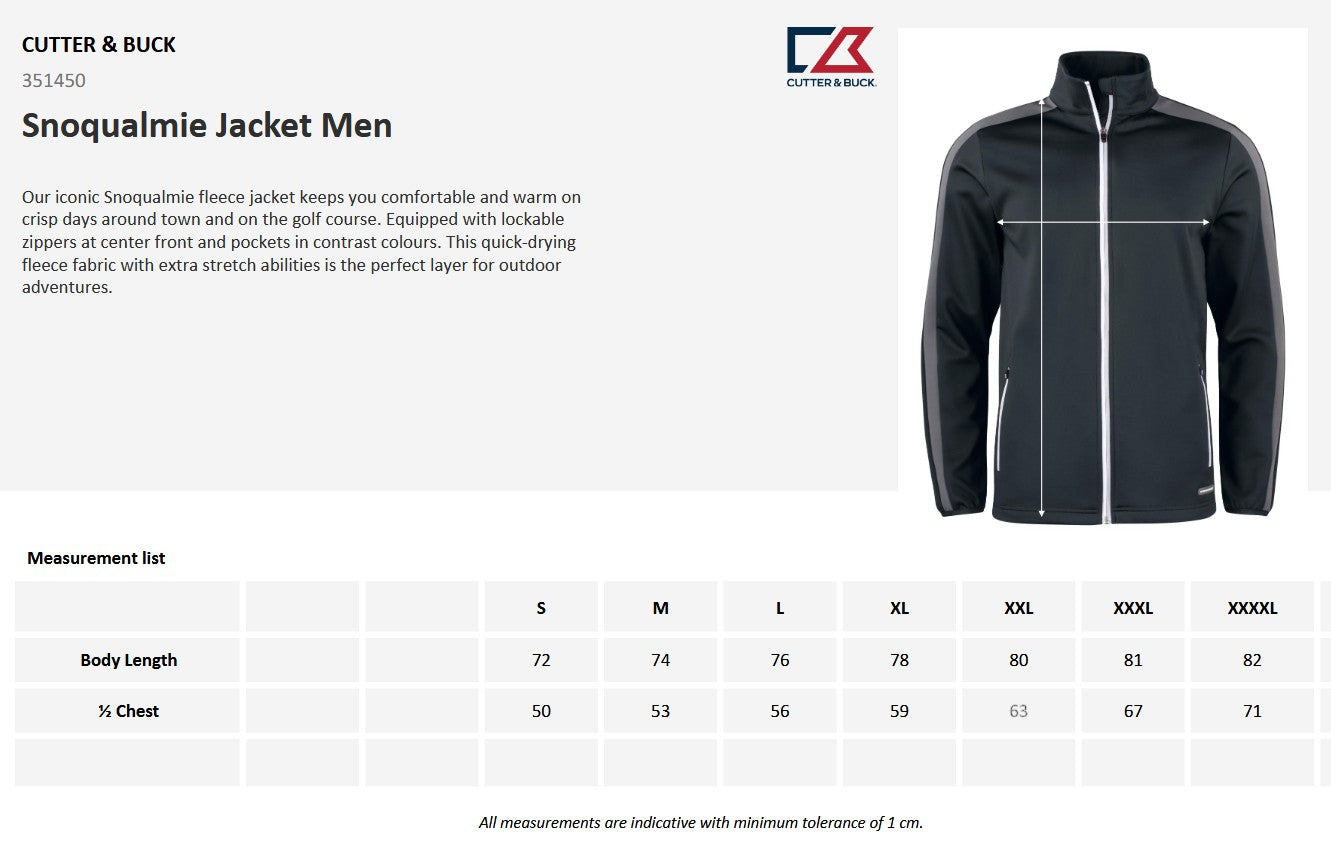 Cutter & Buck Snoqualmie Mens Fleece Jacket | Stretch | Wicking | 4 Colours | S-4XL